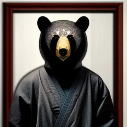 Ours, habillé comme un ninja, Portrait, très détaillé, très réaliste