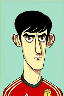 Thibaut Courtois Belgian soccer player cartoon 2d