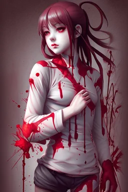 Popular art: girl and blood