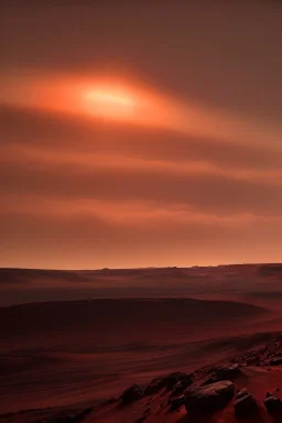 Night sky, Martian landscape