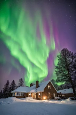 An Aurora Borealis making it snow outside your house