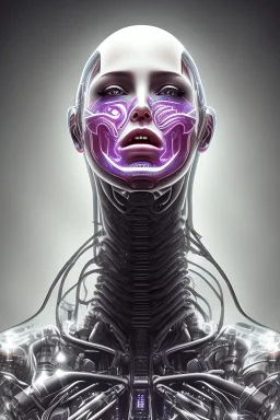 cyberpunk, head, scream women, portrai, face cry, perfect skin, tron, cyborg, robot, cyborg, seven , perfekt, real, dream, hr giger