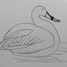 line drawing of a snow goose