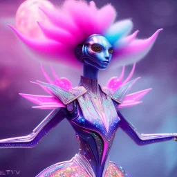 flower glitter alien pink and blue in a galactic ambiance, delicate colors in the foreground, full of details, smooth, light effect，vaporwave colorful, smooth, extremely sharp detail, finely tuned detail, ultra high definition, 8 k, unreal engine 5, ultra sharp focus