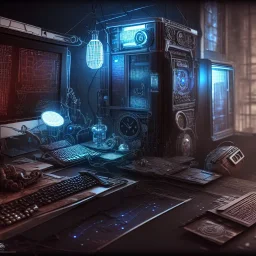 3D render of a sci-fi computer concept design, steampunk, intricate details, scientific, hyper detailed, photorealistic highly detailed, hyperrealistic, illustration, Unreal Engine 5, 8K