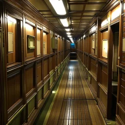 long corridor below decks