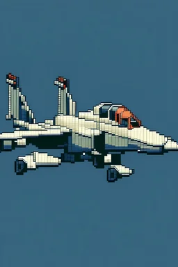 A F/A-18 but with a retro pixel art style