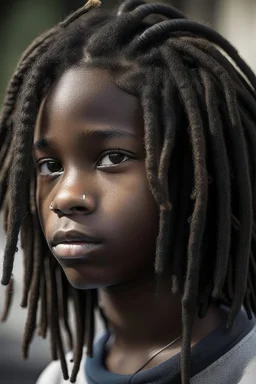 Dark skin teen with dreads