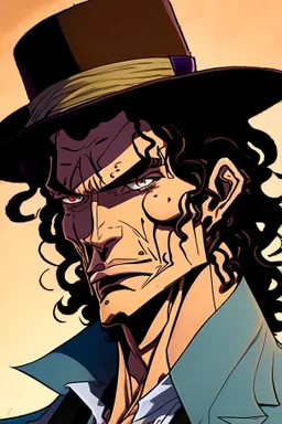 A comic portrait of Rob Lucci, from One Piece anime