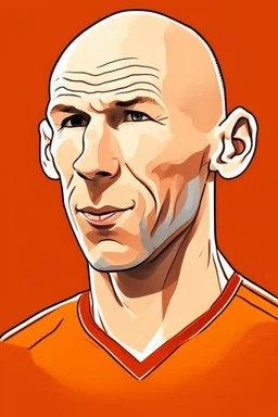 Arjen Robben Dutch football player cartoon 2d