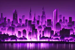 simple background, black purple color pallet, city background, lights, monotones