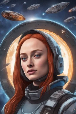 Sophie Turner in Rebel Starship