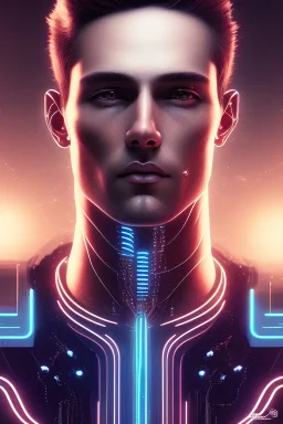 cyberpunk, head, men, portrai, tron