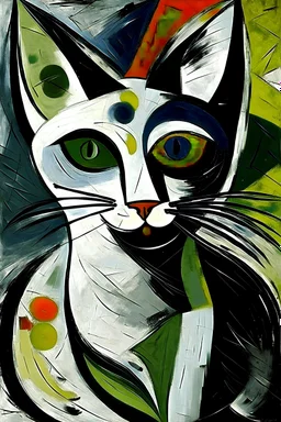 a portrait of a cat by picasso