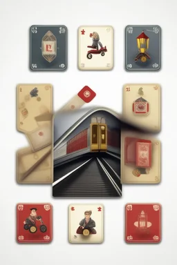 card game mockup. represents a train and a circus