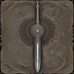 [fractal art: Mandelbulb 3d] ConceptSheet: A document showing a super powerful demonic espadon dual handed sword of incomprehensible power.