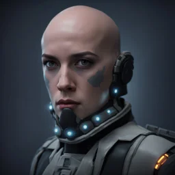 a bold and heroic bald male Corellian pilot in black and metallic grey First Order special forces gear meets a female Jedi Master in ancient, mystical temple, hyperdetailed, dynamic lighting, hyperdetailed background, 8k resolution, volumetric lighting, light skin, fully symmetric details