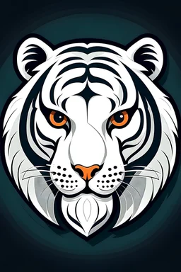 Make a logo with a white tiger