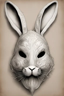 rabbit mask, detailed drawings,