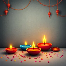 Diwali Celebration Decorations With Grunge Background.