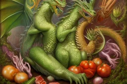 Dragon with vegetables like Arcimboldo