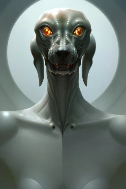 Alien dog-headed Humanoid, sci-fi, extremely detailed, digital painting, artstation, concept art, smooth, sharp focus, illustration, intimidating lighting, incredible art by Artgerm and Vincent di Fate and Anton Pieck