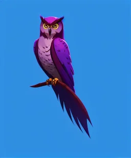 friendly full body owl, centered, gradient, one color background