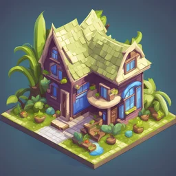create a banana fruits into cartoonist house style model isometric view for mobile game bright colors