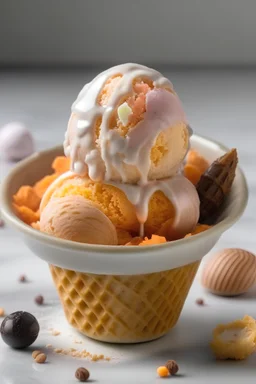 an icecream with roletti and sugar