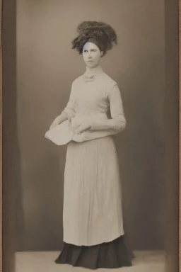 Portrait lady, full body shot, full-color medium shot, style of William Biddle