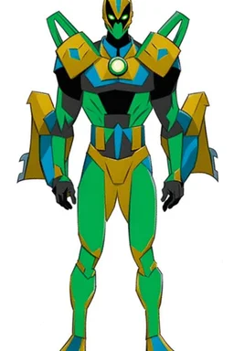 alien From Ben 10 cartoon. Lion. Advanced metal. Magnetic force. Magic power. And his turtle shield