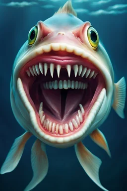 one fish with human teeth