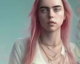 Billie Eilish, in my underwear, photorealistic illustration, 4k