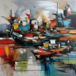 Abstract painting harbor