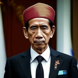 Joko Widodo The president of Republic Indonesia in militiary bloodpunk style