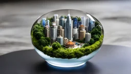 mini\(ttp\), (8k, RAW photo, best quality, masterpiece:1.2), shanghai city, miniature, landscape, glass bowl