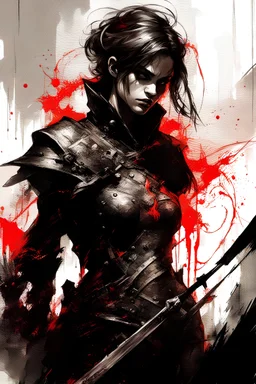 character, Iron Gall Ink, by Raymond Swanland, Agnes Cecile, Gerald Brom, Les Edwards, Daniel Gerhartz, Old School RPG Art, Grunge Revival Design, Magic The Gathering Art, red, Black and White, Edwin Lord Weeks, Mike Ploog, Maximilian Pirner, Jeremy Mann, Greg Rutkowski
