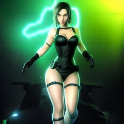 ultra detailed fullbody portrait of Jill Valentine, wearing skintight Black costume, extremely detailed digital painting, intrincate, extremely detailed smiling face,crystal clear Big Green eyes, in the style of Adam Hughes , mystical colors , perfectly centered image, perfect composition, rim light, beautiful lighting,8k, stunning scene, raytracing