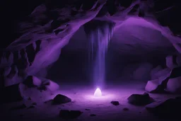 тёмному камню в центре пещеры, подсвеченной зловещим лиловым светом