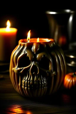 Grim ripper pumpkin candle, Halloween