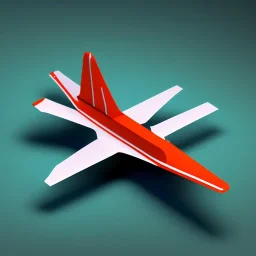 isometric rendering of plane buildt by folding paper