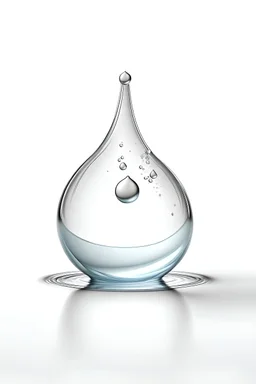 drop of water, white background, photorealistic