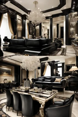 Very luxurious house with black furniture