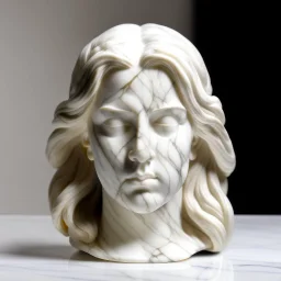 simple front view of a marble sculpted hair