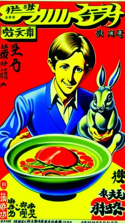 Japanese Kangaroo Soup Australian Ad in an 80s style, Scott Pilgrim style.