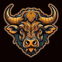 head of a buffalo, sports mascot style