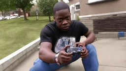 Tyrone uses the PlayStation controller