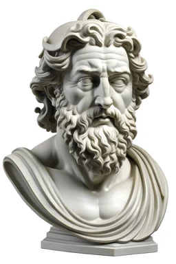 young zeus statue face 3/4 view
