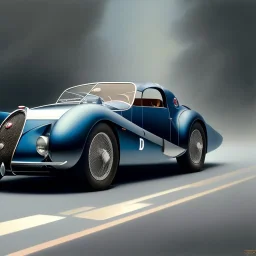 hyperrealism Drawing of '1936 Bugatti Type 57SC Atlantic', three quarter frontal aerial view, by gaston bussiere, greg rutkowski, yoji shinkawa, yoshitaka amano, tsutomu nihei, donato giancola, tim hildebrandt,oil on canvas, cinematic composition,Sharp detail,extreme detail,fit full head inside picture,16k