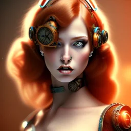 beautiful steampunk women with ginger hair, 8k resolution